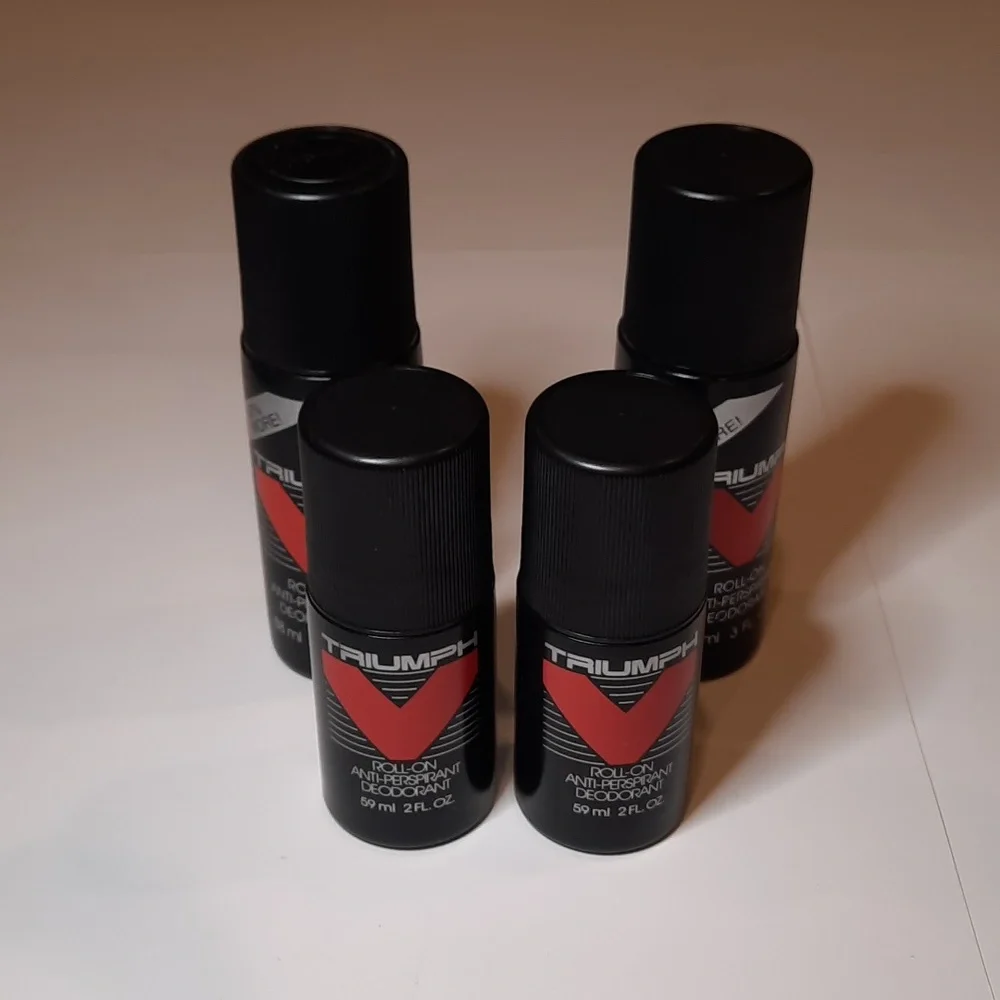 Vintage Avon Lot of 4 - Triumph Roll-On Deoderants New Old Stock